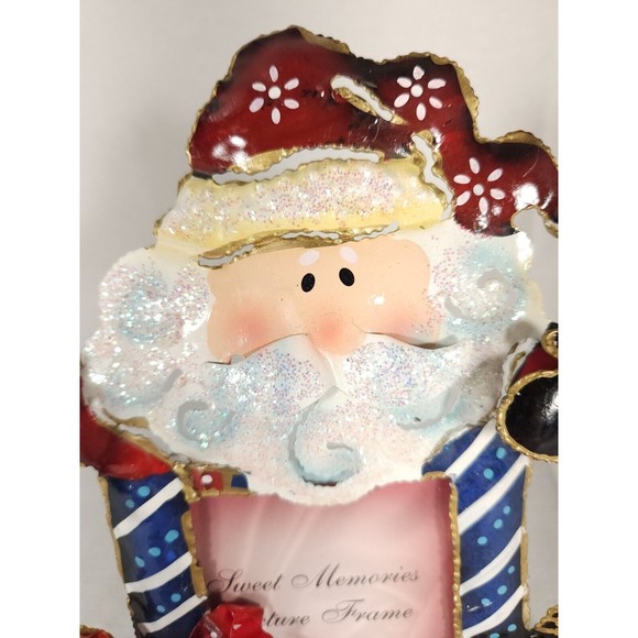 Christmas glitter Santa Metal Photo Frame for small or wallet photo 2.5x2.5 - Picture 5 of 12